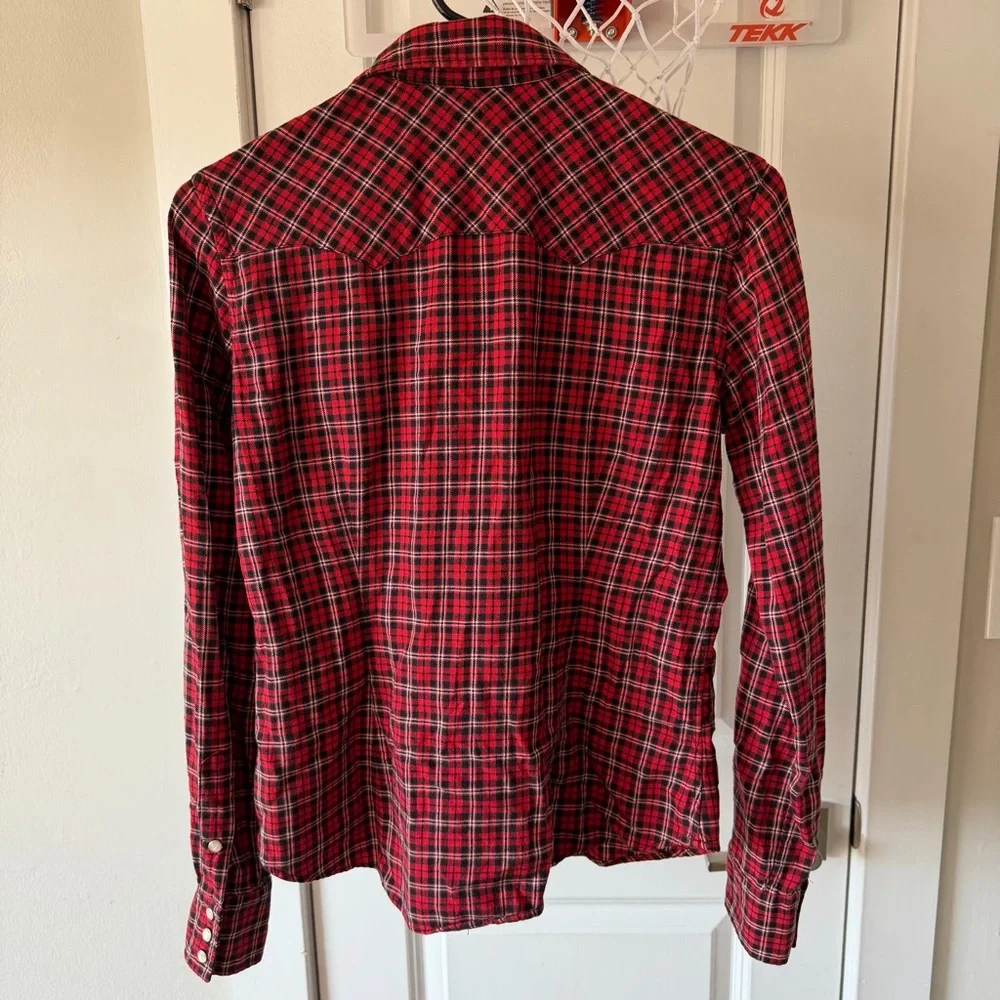 Vintage Ralph Lauren Women’s Slim Fit 100% Cotton Pearl Snap Size 6 - Picture 3 of 16